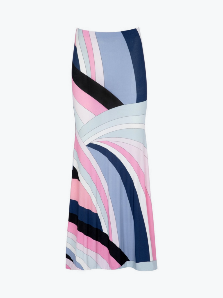 BELLA SKIRT על רקע אפור פנינה קר