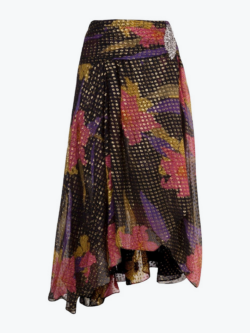 חצאית Vera long skirt lurex על רקע אפור פנינה קר