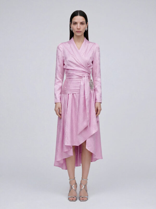 EVA wearing DODO BAR OR Merilyn Shirt and Vera Skirt Light Pink