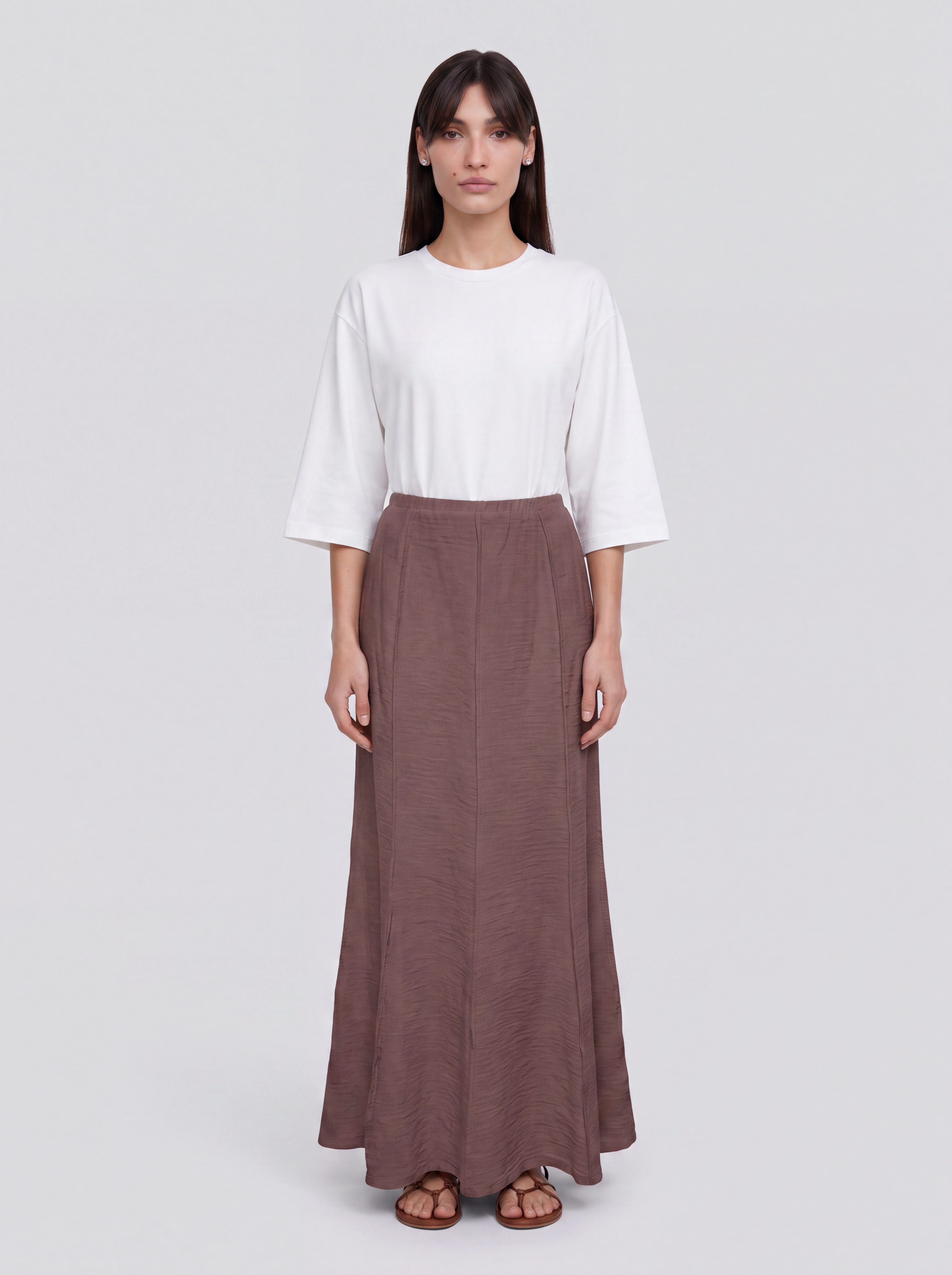 espresso-playa-skirt-brown-bella-model-67861 חצאית פלאיה חום של ESPRESSO על Bella