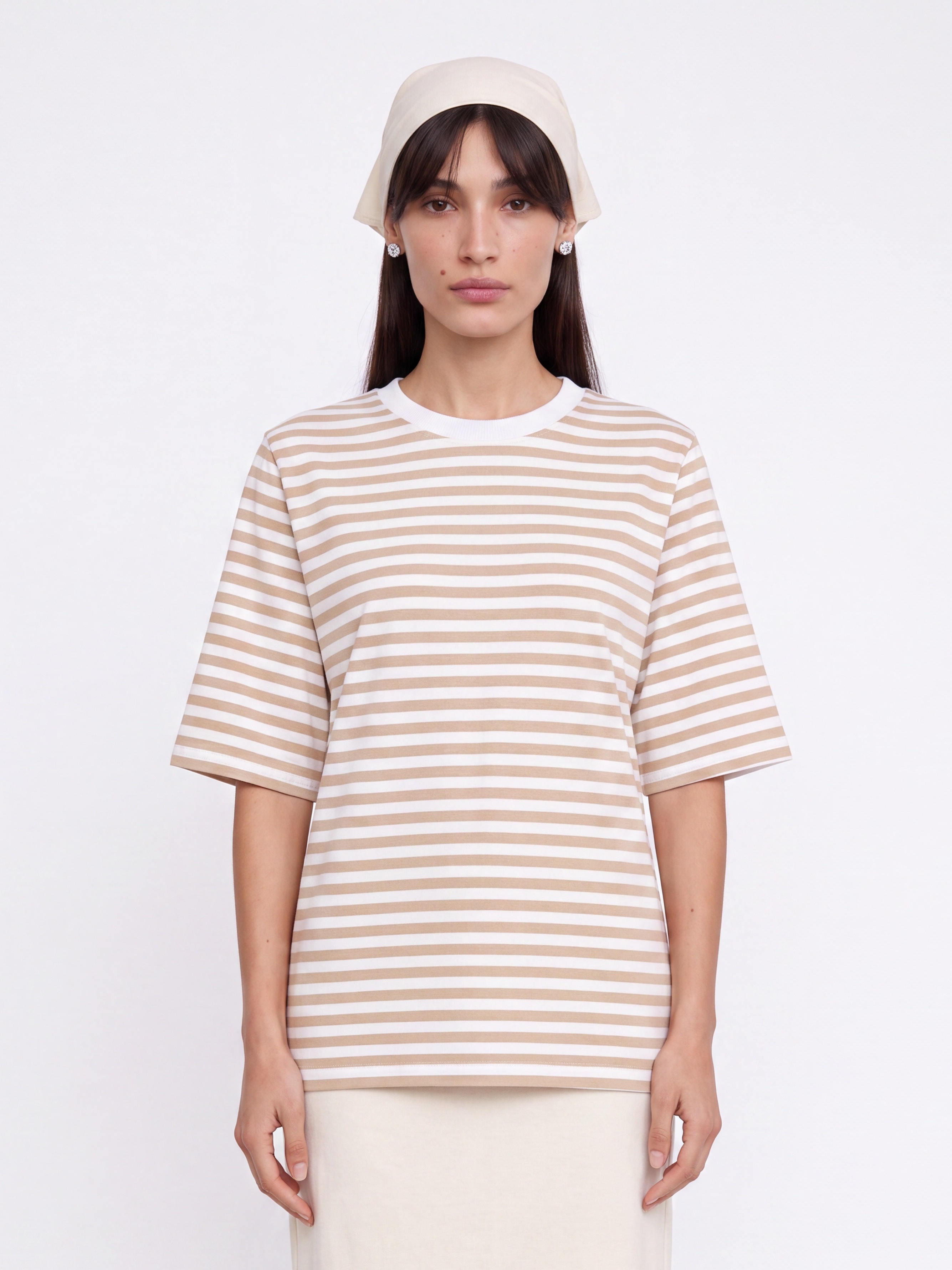 espresso-striped-shirt-cream-model-image Model image